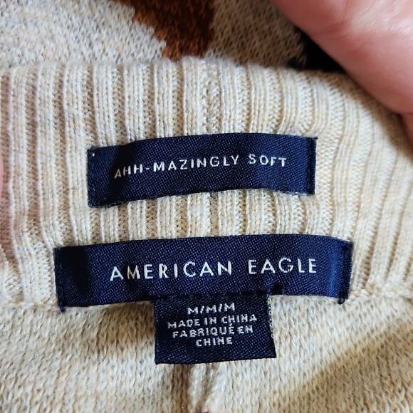 American Eagle Ahh-Mazingly Soft Sweater Knit Reindeer Snowflake Leggings Size M - Picture 7 of 10